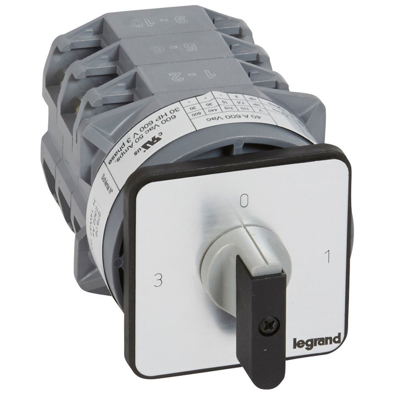 Legrand 027506 - Commutateur 3 directions avec arrêt - PR 40 - 2P - 6 contacts - fixation vis