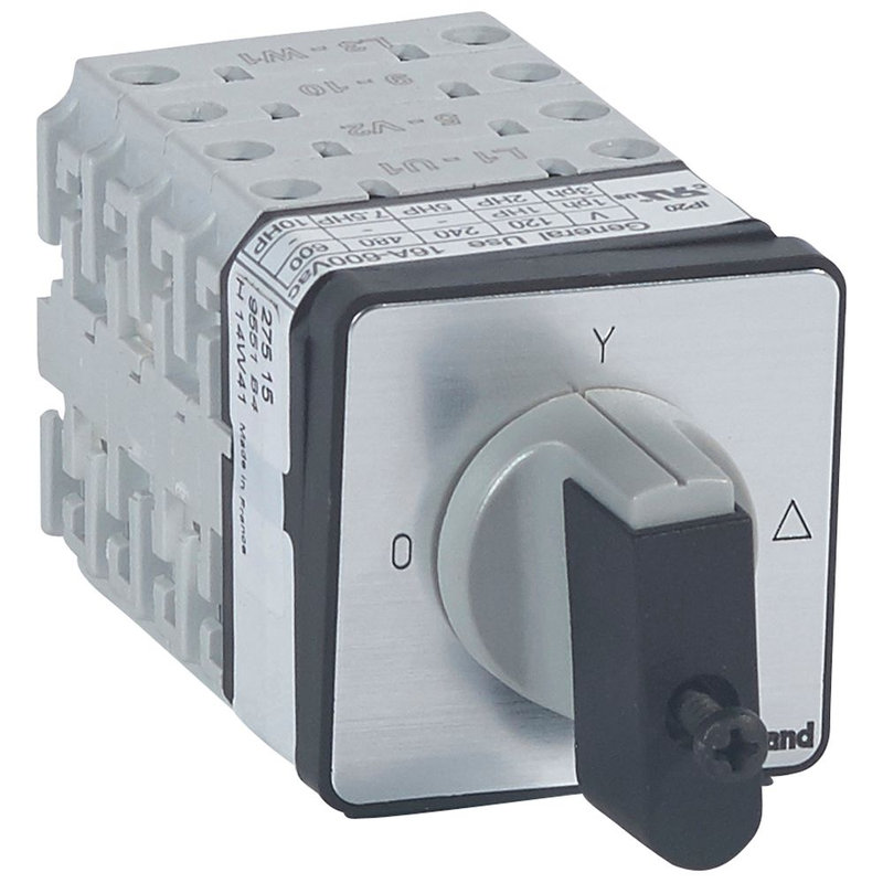 Legrand 027515 - Commutateur moteur 3P - démarreur 1 vitesse - PR 17 - 8 contacts - fixation vis