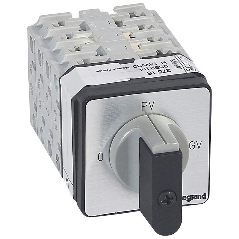 Legrand 027516 - Commutateur moteur 3P - démarreur 2 vitesses - PR 17 - 0-PV-GV - fixation vis