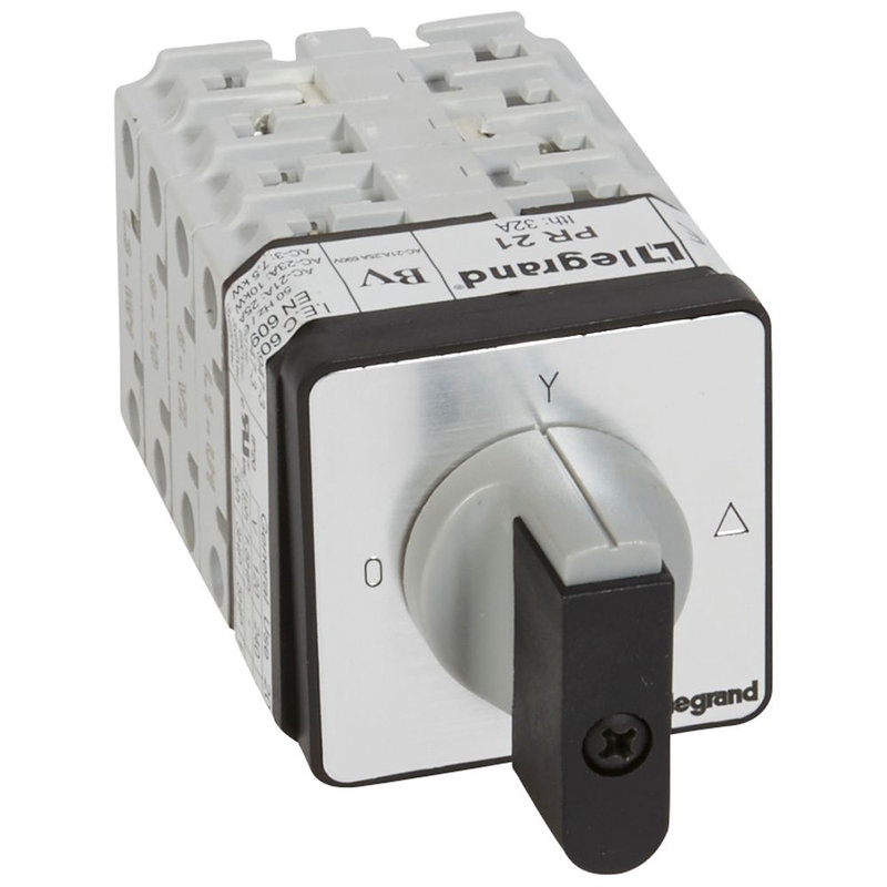 Legrand 027519 - Commutateur moteur 3P - démarreur 1 vitesse - PR 21 - 8 contacts - fixation vis