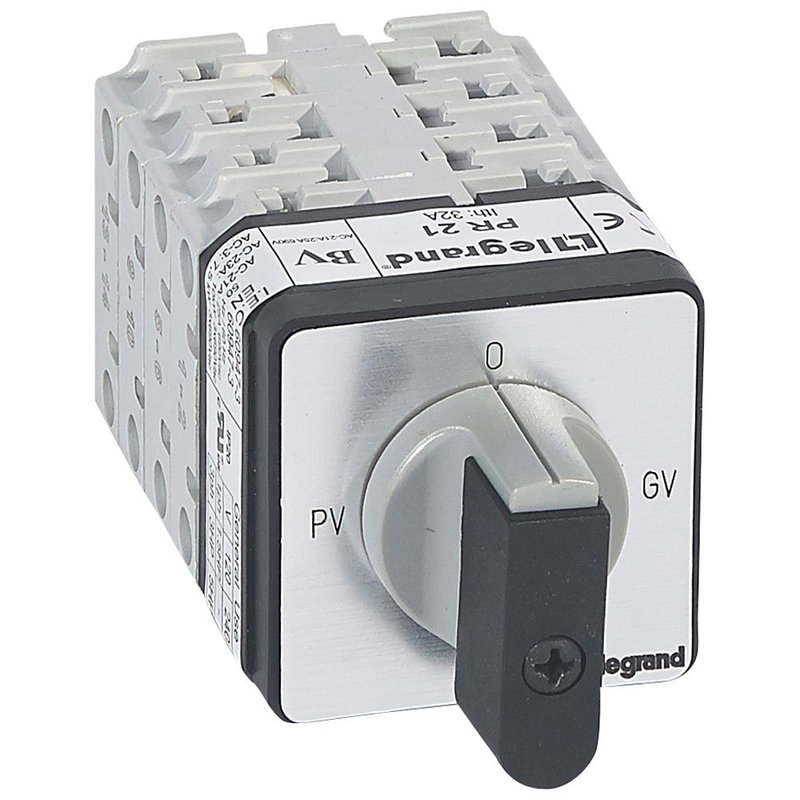 Legrand 027521 - Commutateur moteur 3P - démarreur 2 vitesses - PR 21 - PV-O-GV - fixation vis