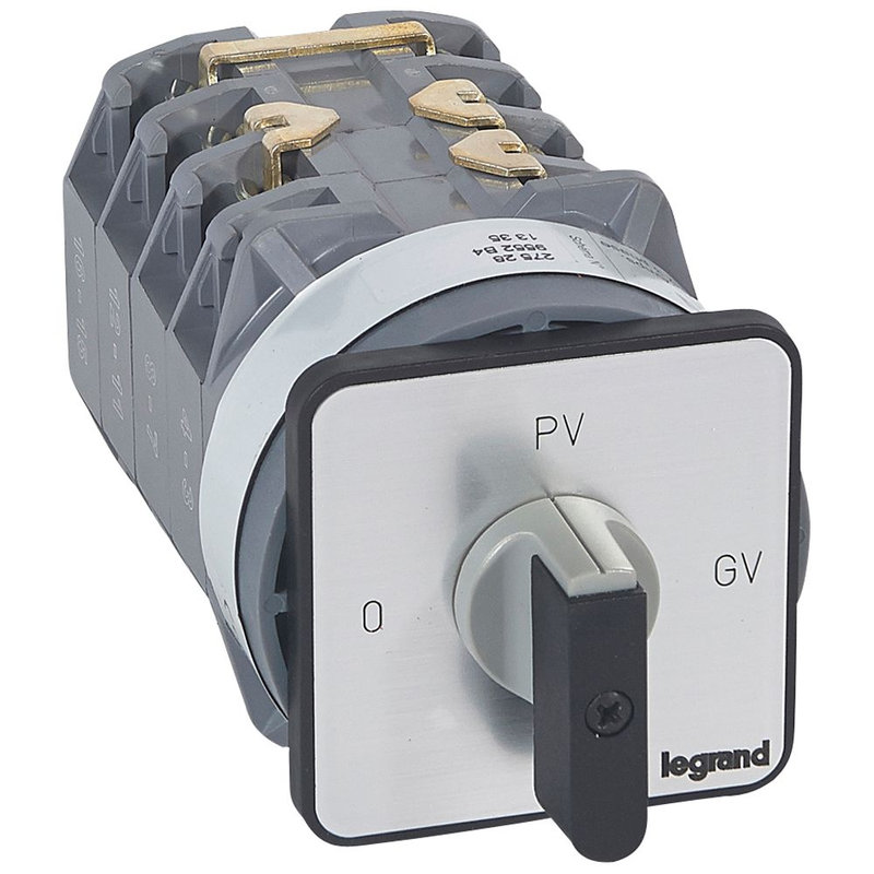 Legrand 027528 - Commutateur moteur 3P - démarreur 2 vitesses - PR 40 - 0-PV-GV - fixation vis