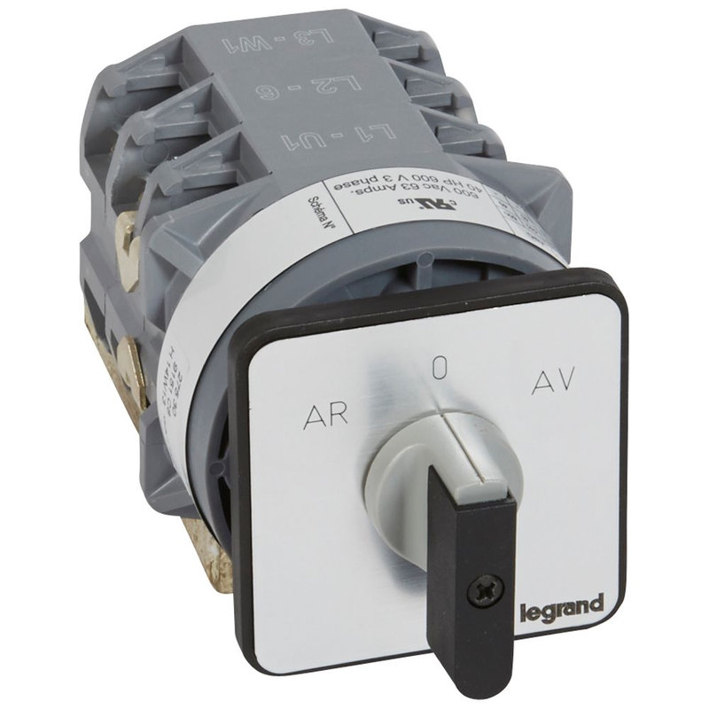 Legrand 027530 - Commutateur moteur 3P - inverseur 1 vitesse - PR 63 - 5 contacts - fixation vis