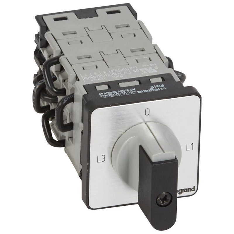 Legrand 027534 - Commutateur de mesure - ampèremètre sans TI - PR 12 - 9 contacts - fix vis