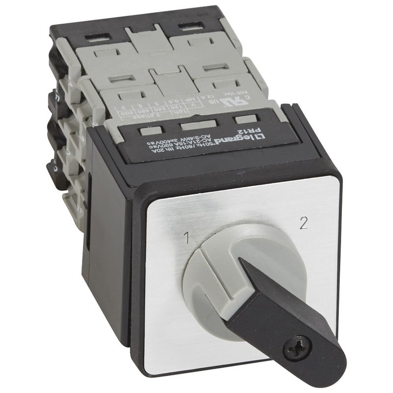 Legrand 027553 - Commutateur à cames inverseur sans arrêt PR12 4P fixation centrale Ø22 sur porte