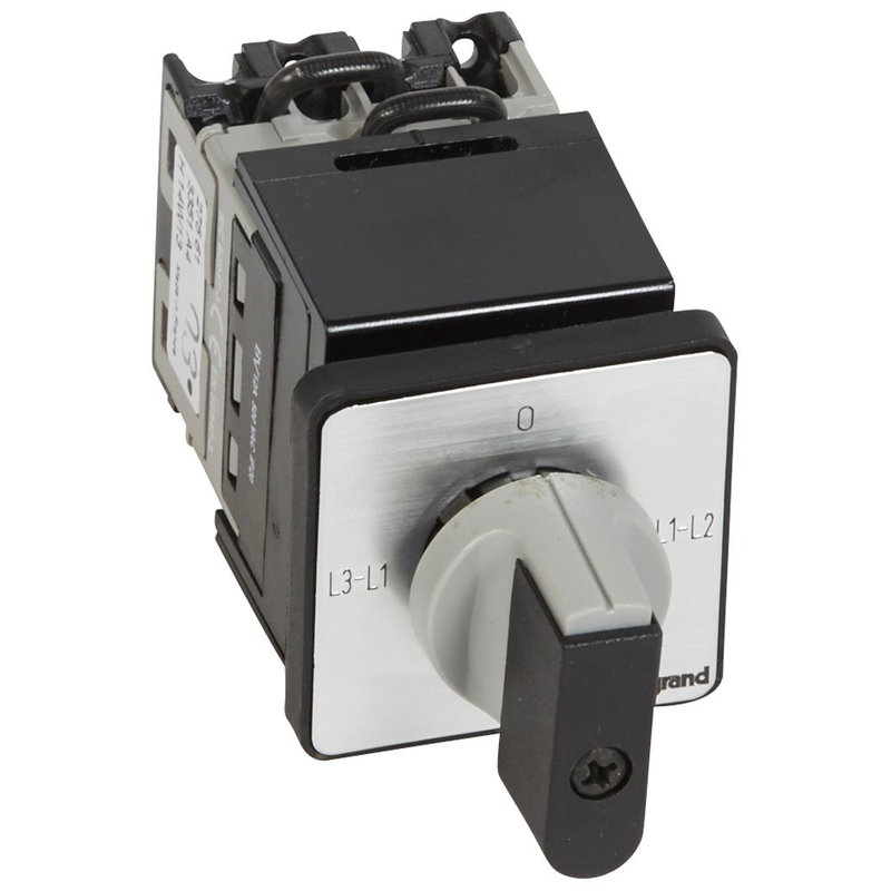 Legrand 027561 - Commutateur de mesure - voltmètre sans neutre - PR 12 - 4 contacts - fix Ø22