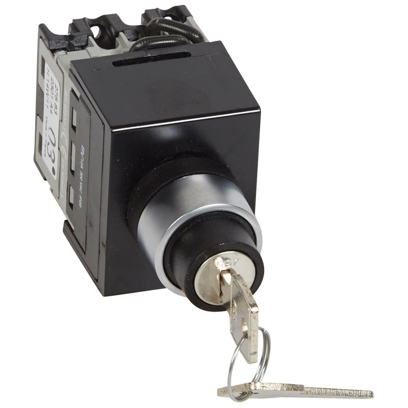 Legrand 027583 - Commutateur à cames 3 directions avec arrêt - tête de commande à clé - 1P