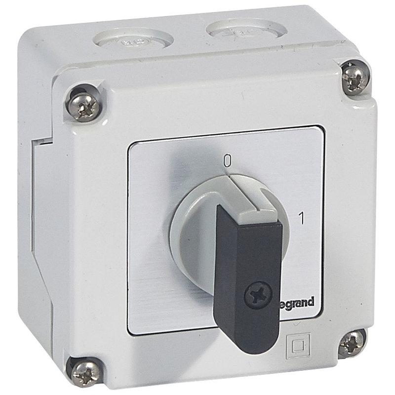Legrand 027710 - Commutateur à cames inter marche/arrêt PR12 - 1P - 1 contact - boîtier 76x76mm