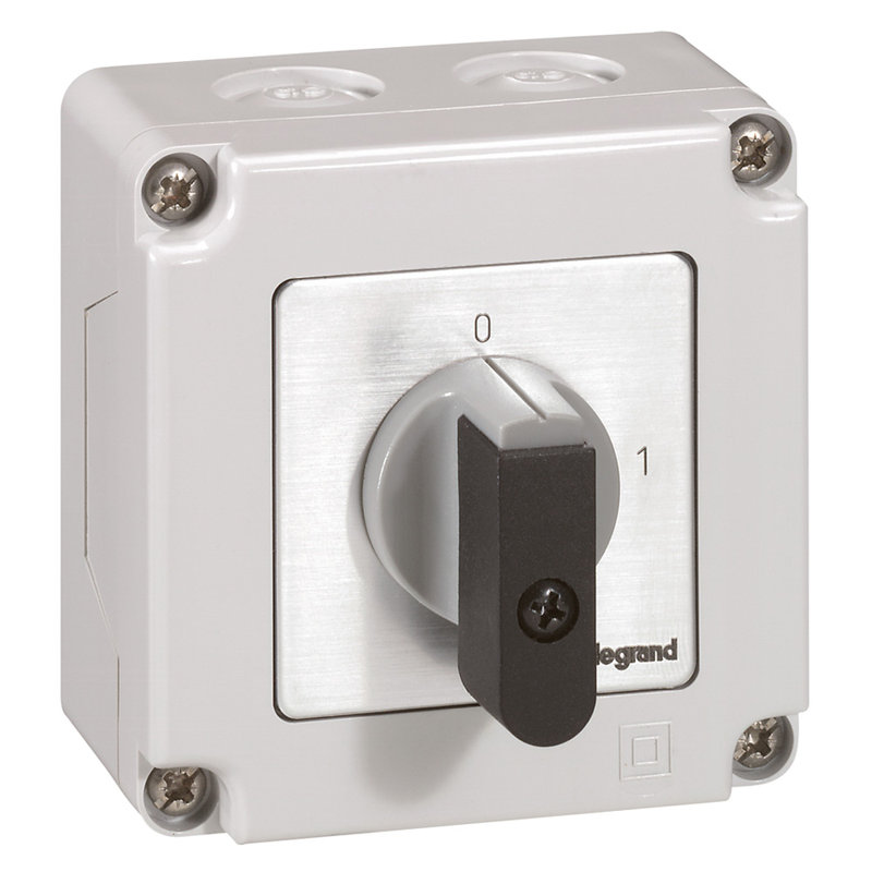 Legrand 027711 - Commutateur cames interrupteur marche/arrêt PR12 - 2P 2 contacts boîtier 76x76mm