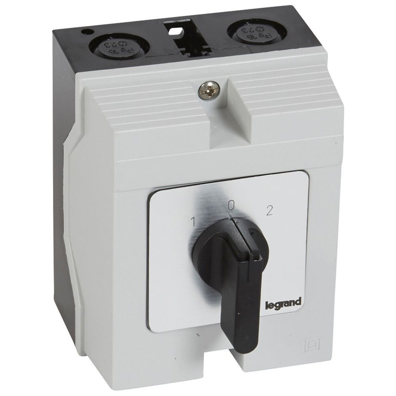 Legrand 027725 - Commutateur à cames inverseur - arrêt 45° PR12 -1P -2 contacts -boîtier 96x120mm