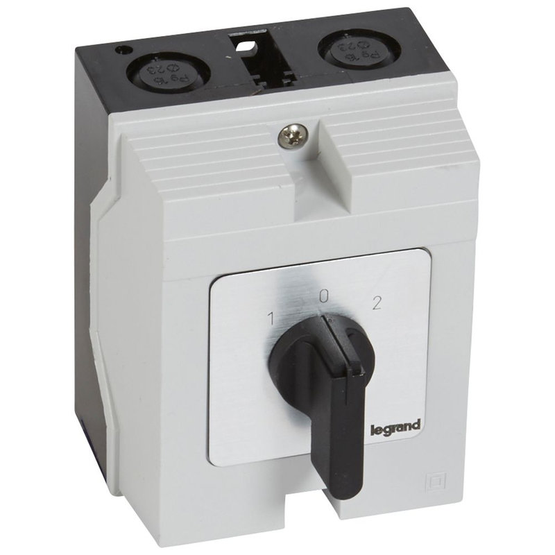 Legrand 027726 - Commutateur à cames inverseur - arrêt 45° PR12 -2P -4 contacts -boîtier 96x120mm
