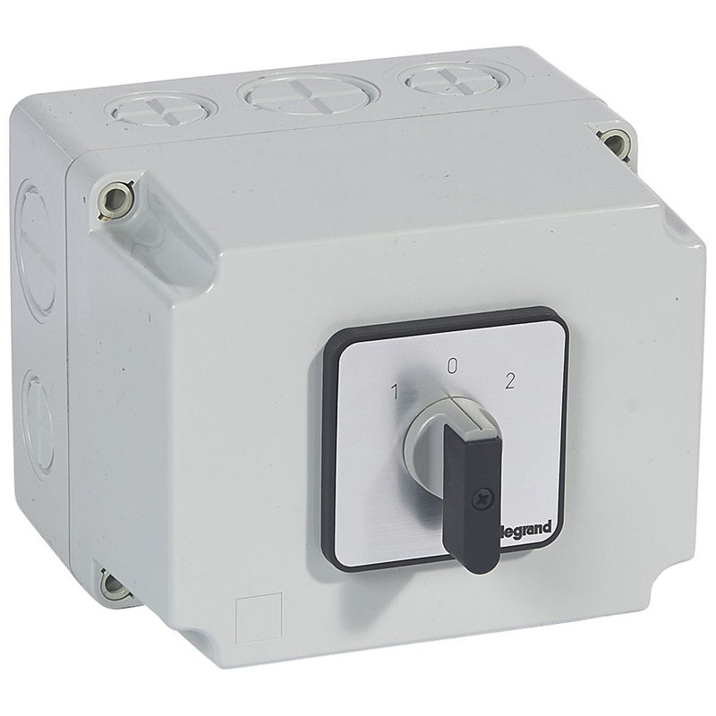 Legrand 027752 - Commutateur à cames inverseur - arrêt 45° PR63 -3P -6 contacts -boîtier 135x70mm