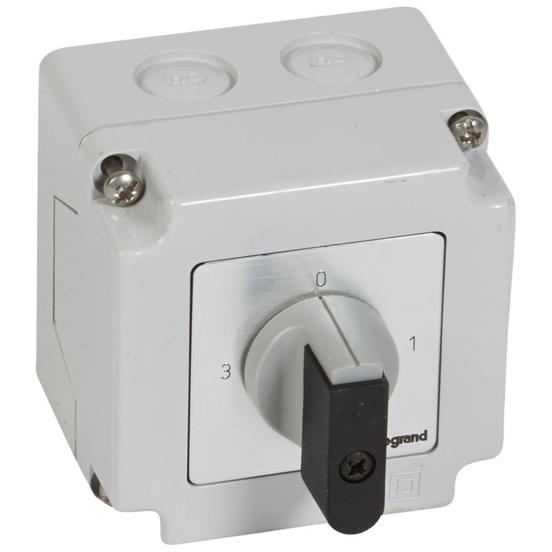 Legrand 027767 - Commutateur à cames 3 directions position arrêt PR12 1P 3 contacts -76x76mm