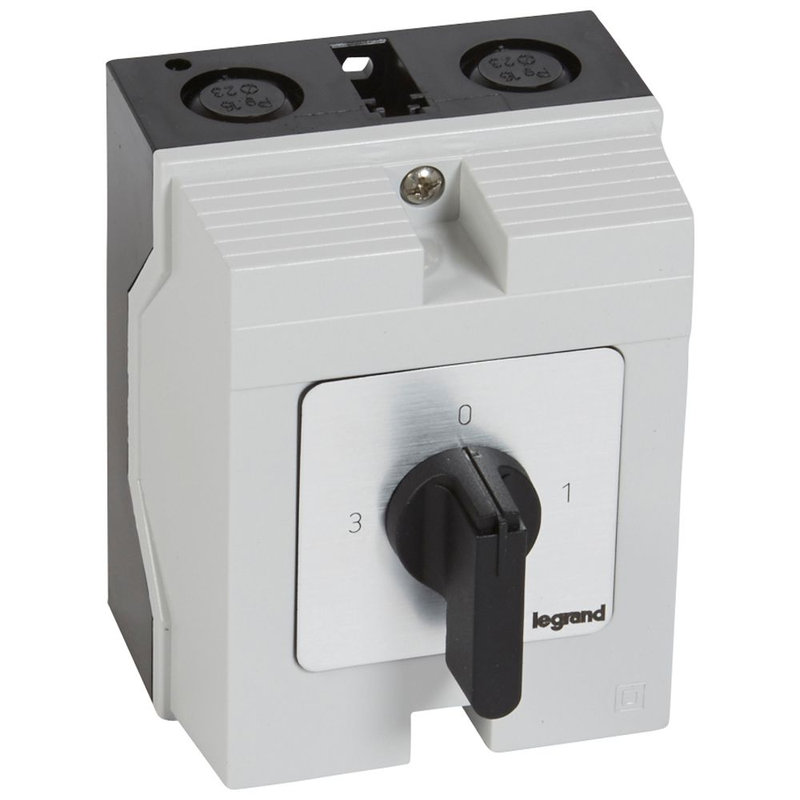 Legrand 027769 - Commutateur à cames 3 directions position arrêt PR12 2P 6 contacts -96x120mm