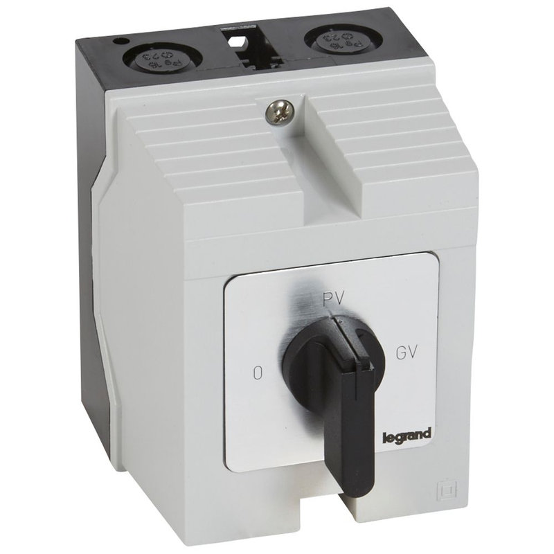 Legrand 027772 - Commutateur moteur triphasé - démarreur 2 vitesses - PR 12 - 0-PV-GV - boîtier