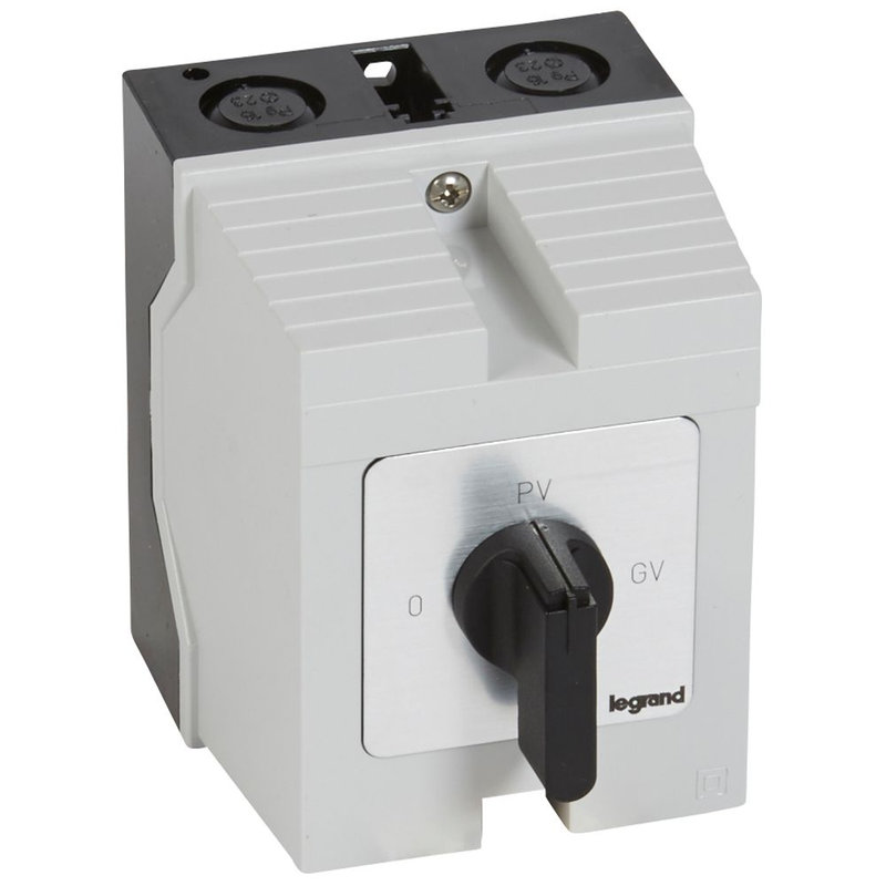 Legrand 027777 - Commutateur moteur triphasé - démarreur 2 vitesses - PR 17 - 0-PV-GV - boîtier