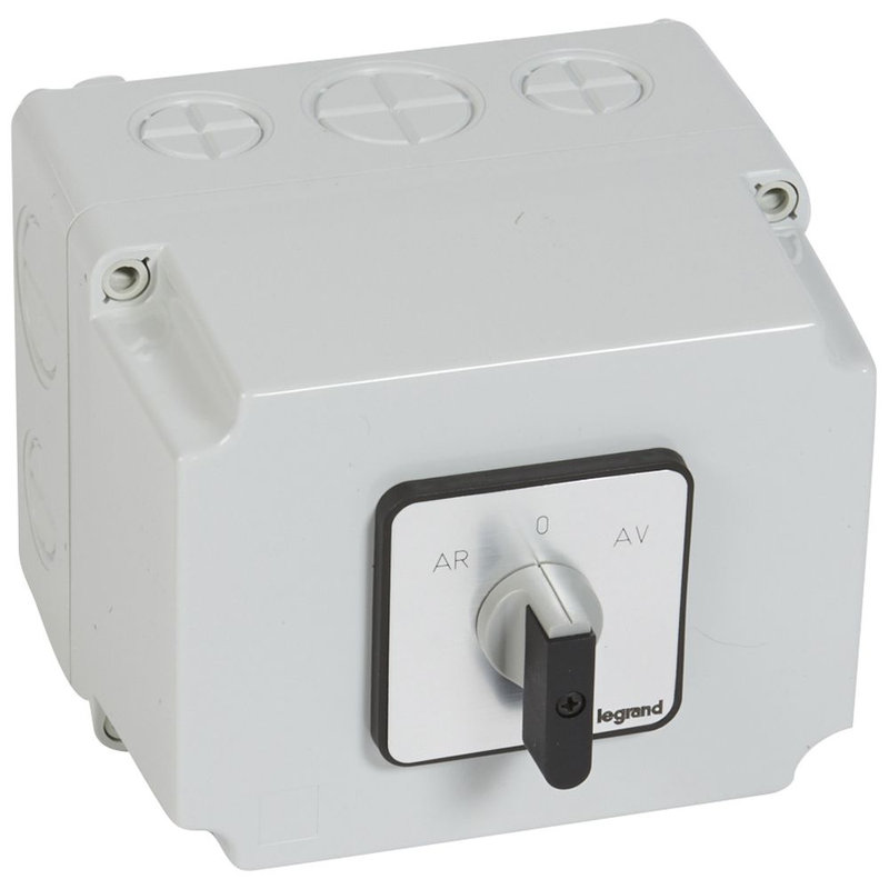 Legrand 027784 - Commutateur moteur triphasé - inverseur 1 vitesse - PR 40 - 5 contacts - boîtier