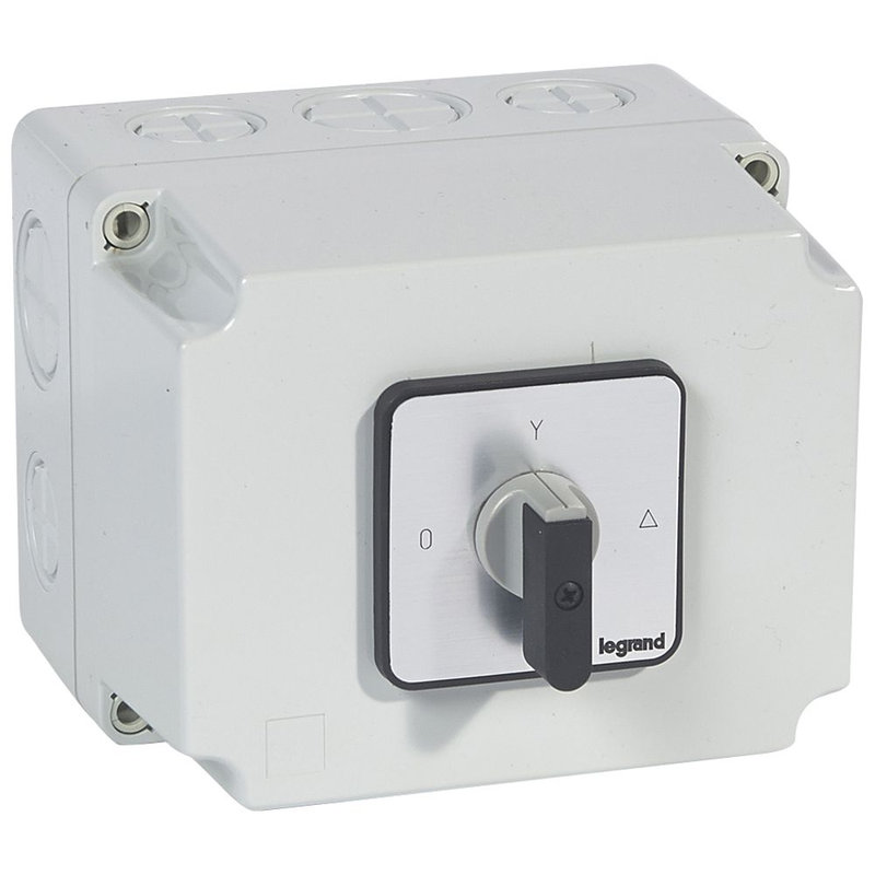 Legrand 027785 - Commutateur moteur triphasé - démarreur 1 vitesse - PR 40 - 8 contacts - boîtier