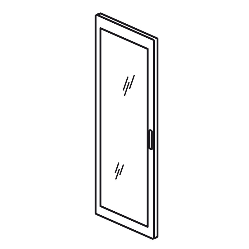 Legrand 020564 - Porte vitrée réversible galbée pour armoire XL³4000 larg.725mm et hauteur 2000mm