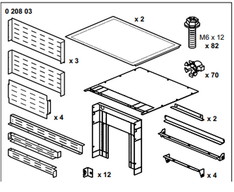 Legrand 020803 - Kit caisson DMX³2500 et DMX³4000 pour armoire larg.36 mod prof.725mm -formes XL³