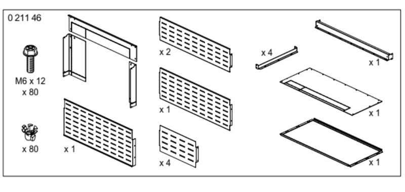 Legrand 021146 - Kit caisson DMX³2500 et DMX³4000 pour DMX³6300 - armoire XL³6300 pour formes XL³