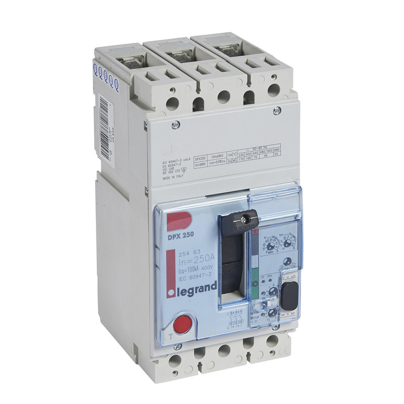 Legrand 025463 - Disjoncteur DPX250 électronique S2 pouvoir de coupure 100kA 3P 250A