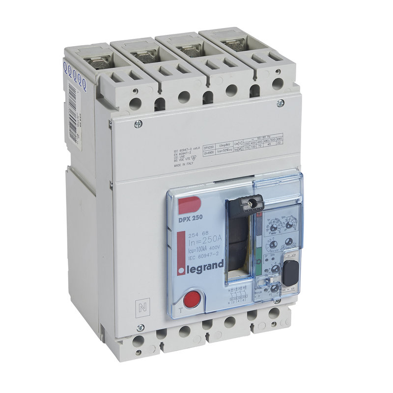 Legrand 025468 - Disjoncteur DPX250 électronique S2 pouvoir de coupure 100kA 4P 250A