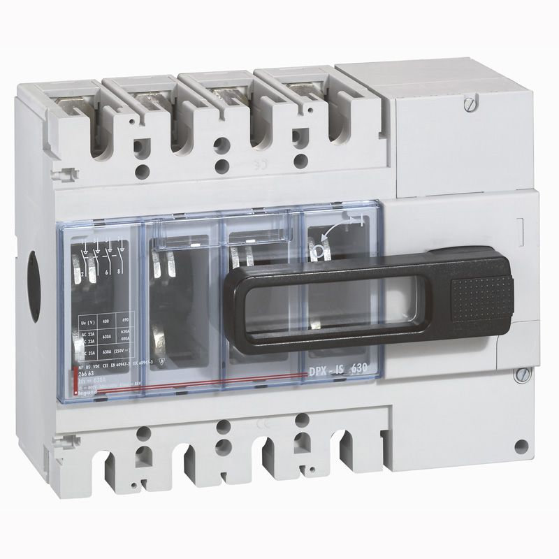Legrand 026675 - Interrupteur-sectionneur DPX-IS630 à déclenchement commande frontale - 4P - 630A