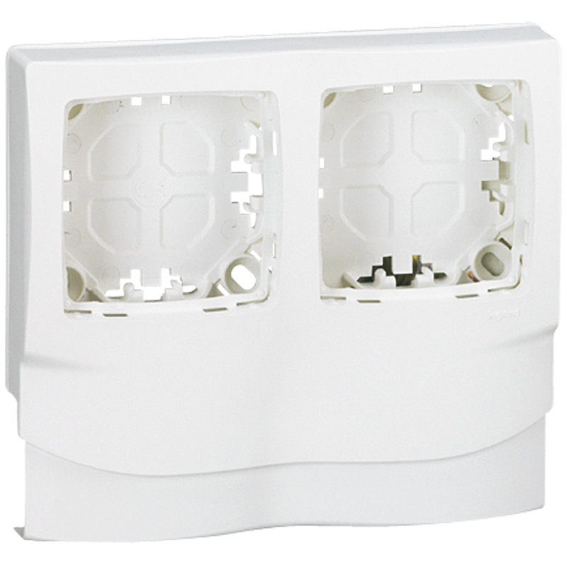 Legrand 031414 - Cadre Appareillage saillie 2 postes pose long moulures DLPlus ép. 12,5mm -blanc