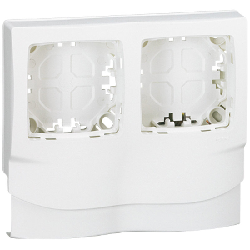 Legrand 031418 - Cadre Appareillage saillie 2 postes pour moulures DLPlus épaisseur 20mm - blanc