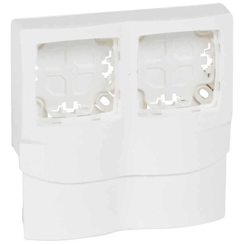 Legrand 031466 - Cadre Appareillage saillie 2 postes pour moulures DLPlus épaisseur 16mm - blanc