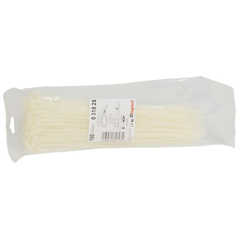 Legrand 031828 - Collier Colring largeur 4,6mm - longueur 280mm - sachet de 100 pièces - incolore