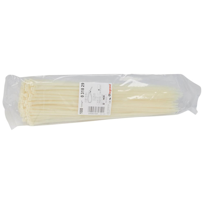 Legrand 031829 - Collier Colring largeur 4,6mm - longueur 360mm - sachet de 100 pièces - incolore