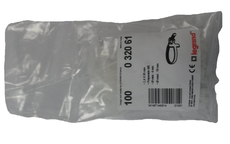 Legrand 032061 - Collier identific Colring - dent int polyamide 6/6 - l 2,4 - L 95 - incolore
