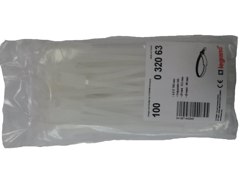 Legrand 032063 - Collier identific Colring - dent int polyamide 6/6 - l 4,6 - L 180 - incolore