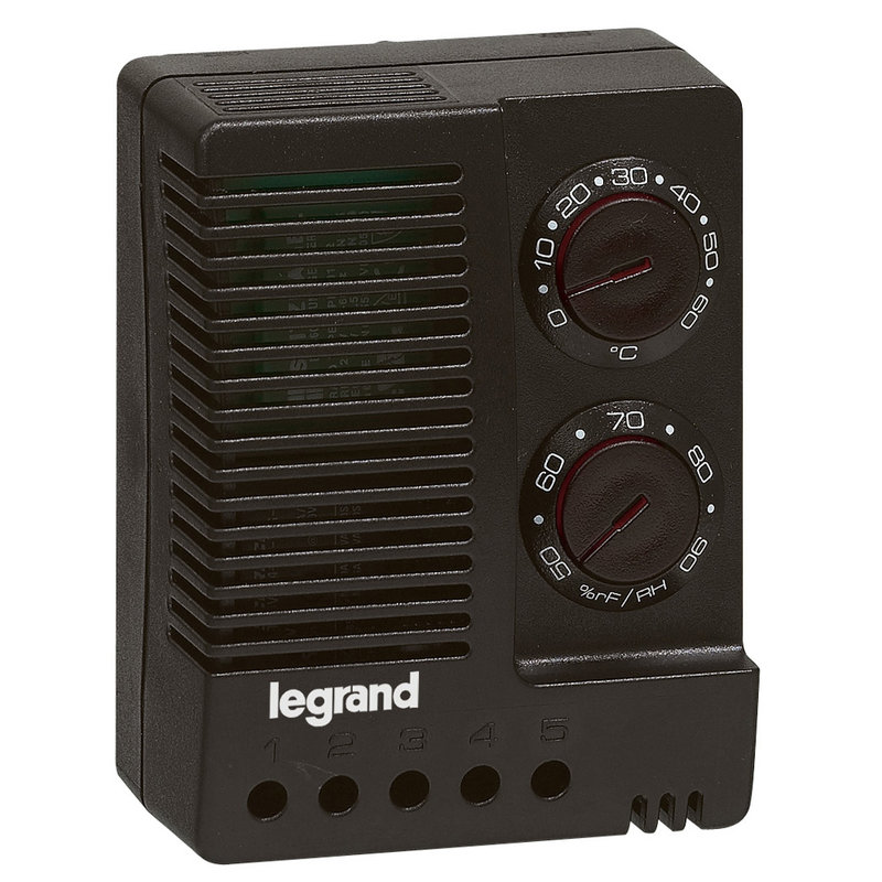 Legrand 035312 - Hygrothermostat - 230V~ - 50/60 Hz - réglable 0-60 °C et 50-90 % d'humidité