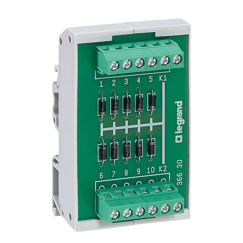 Legrand 036630 - Module 10 diodes cathode commune - Osmoz fixation rail symétrique/asymétrique