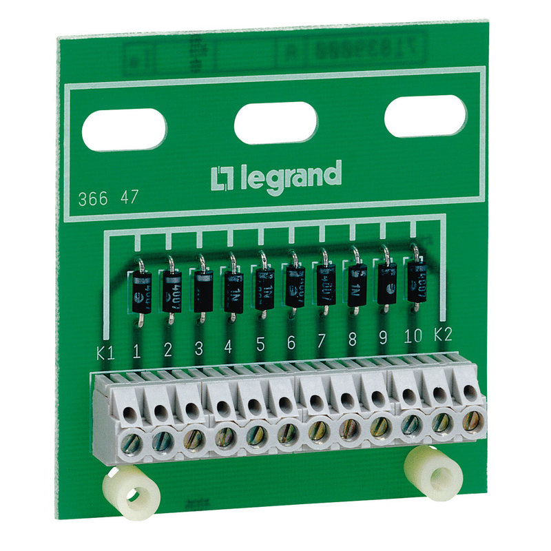 Legrand 036647 - Module de 10 diodes cathode commune pour Osmoz - fixation sur porte ou plaque