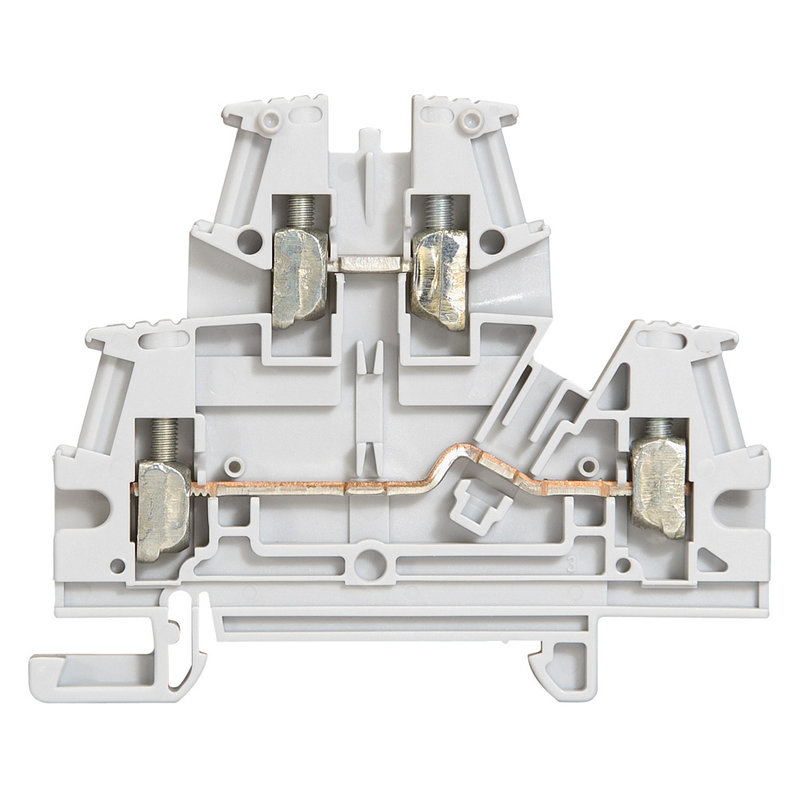 Legrand 037168 - Bloc jonction de passage vis Viking 3 2 jonctions 2 étages 4mm² - pas 6mm - gris