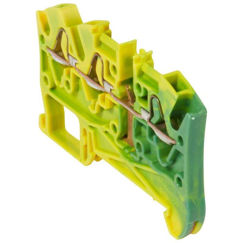 Legrand 037210 - Bloc jonc Viking 3 à ressort - 1 jonc/3 conduc -1entr/2sort-vert/jaune - pas 5