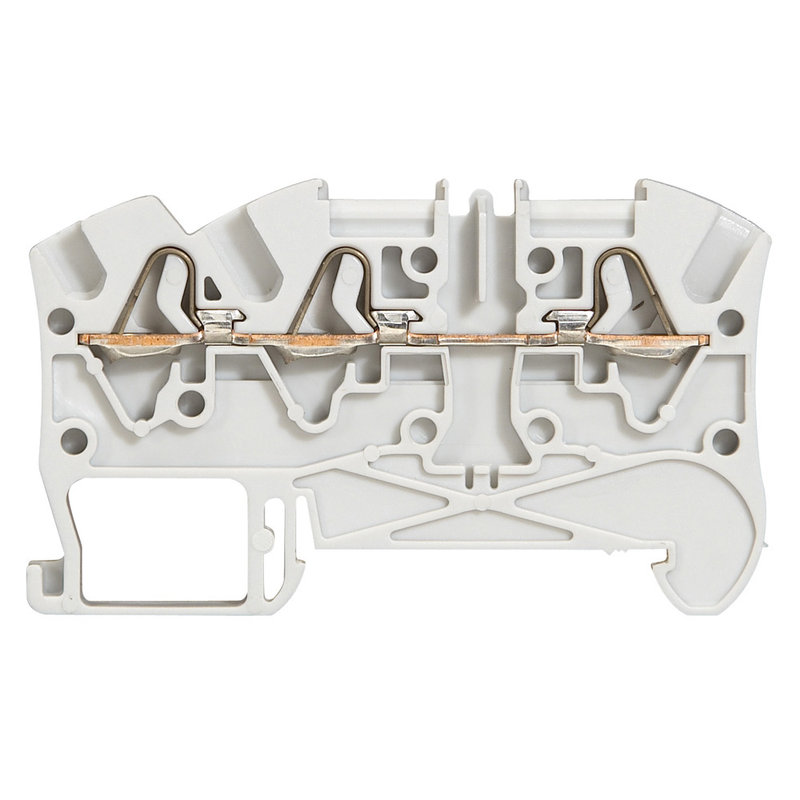 Legrand 037243 - Bloc jonc Viking 3 à ressort - 1 jonc/3 conduct - 1entr/2 sort - gris - pas 6