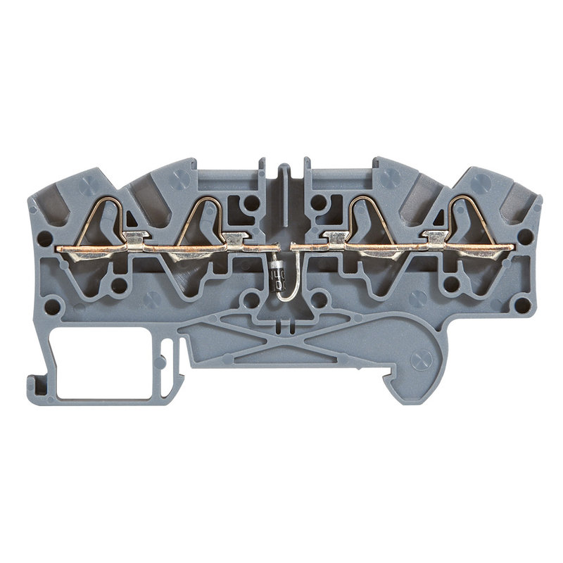 Legrand 037254 - Bloc jonc Viking 3 à ressort - 1jonc/4 conduc/2 entr/2 sort à diode/gris - pas 5