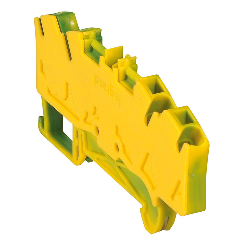 Legrand 037279 - Bloc jonc Viking 3 à ressort - 1 jonc/4 conduc -2entr/2sort-vert/jaune - pas 6
