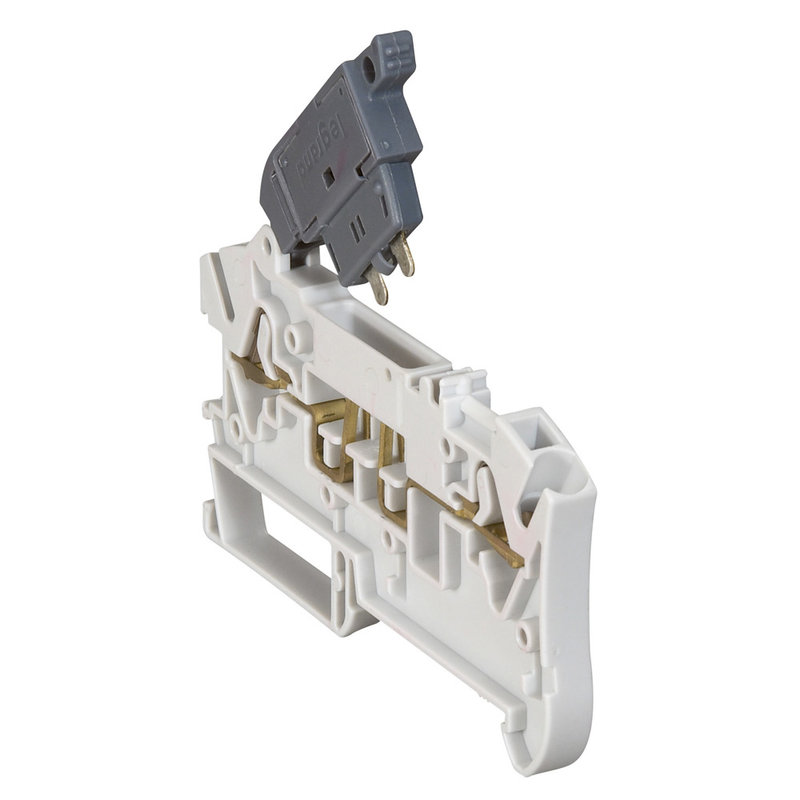 Legrand 037281 - Bloc jonc Viking 3 à ressort - pr cartouche fusible 5x20 gris - pas 6