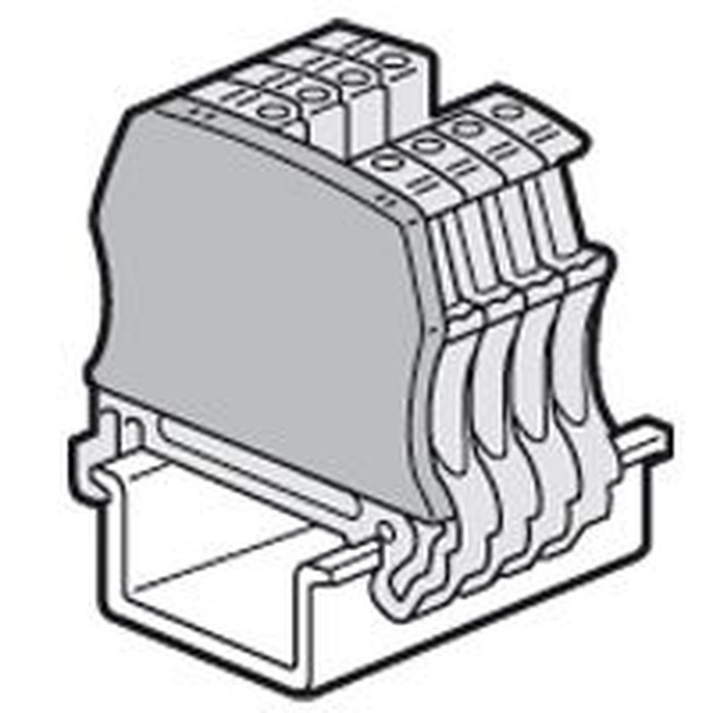 Legrand 037552 - Cloison terminale pour blocs de jonction à vis Viking 3 avec 2 entrées 2 sorties