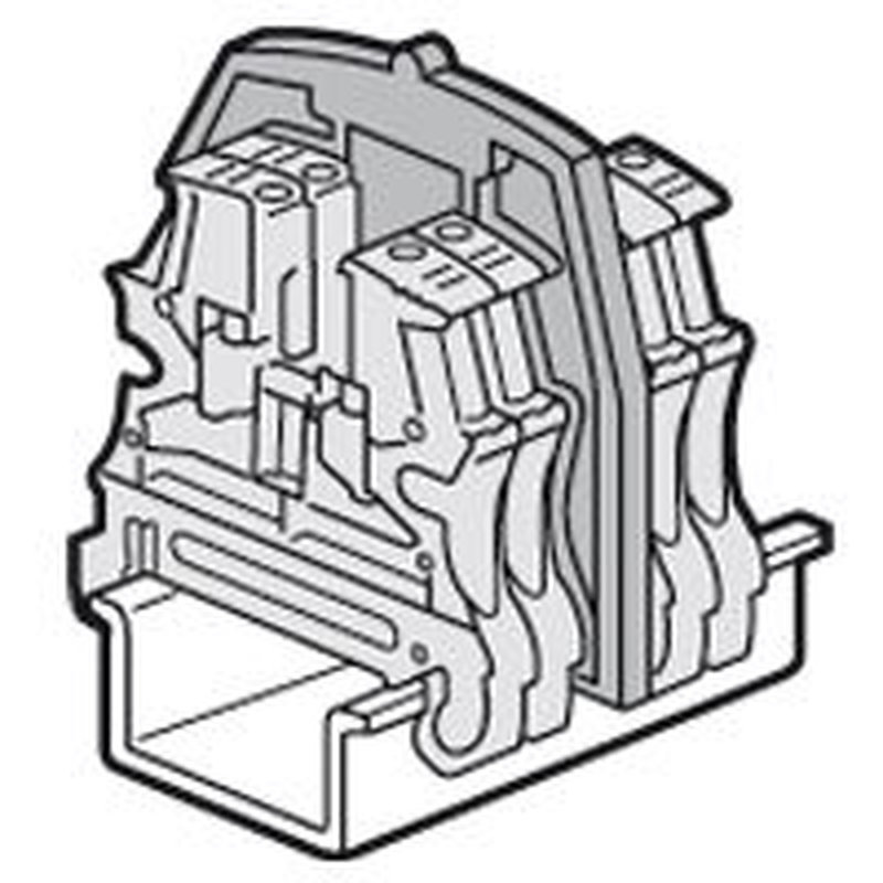 Legrand 037560 - Cloison séparat et isol - bloc jonc Viking 3 vis - 1entrée/1sortie/pas 5,6,8,10