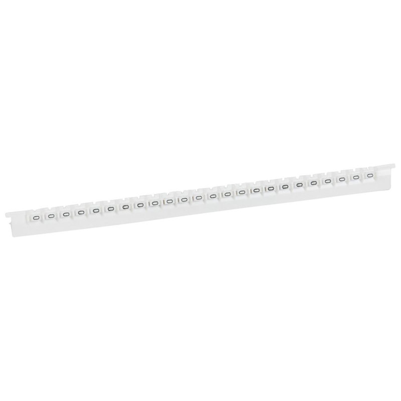 Legrand 037780 - Réglette de 24 repères Mémocab largeur 2,3mm avec chiffre 0 noir sur fond blanc