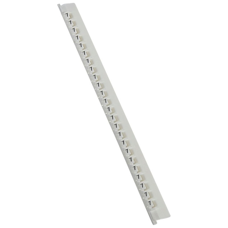 Legrand 037787 - Réglette de 24 repères Mémocab largeur 2,3mm avec chiffre 7 noir sur fond blanc