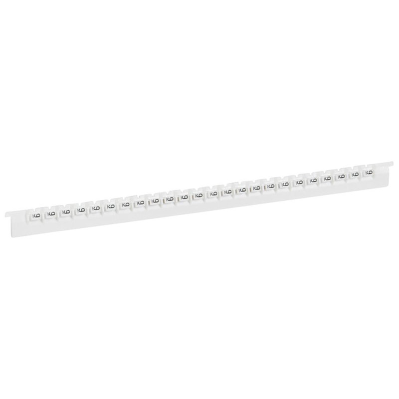 Legrand 037789 - Réglette de 24 repères Mémocab largeur 2,3mm avec chiffre 9 noir sur fond blanc