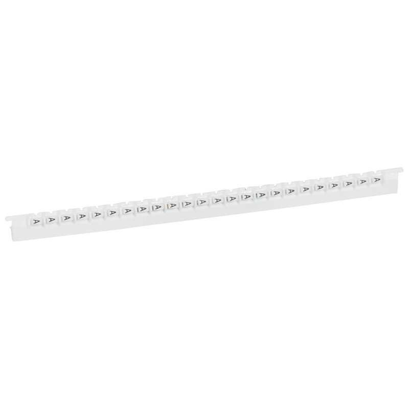Legrand 037826 - Réglette 24 repères Mémocab largeur 2,3mm + lettre majuscule A noir/fond blanc